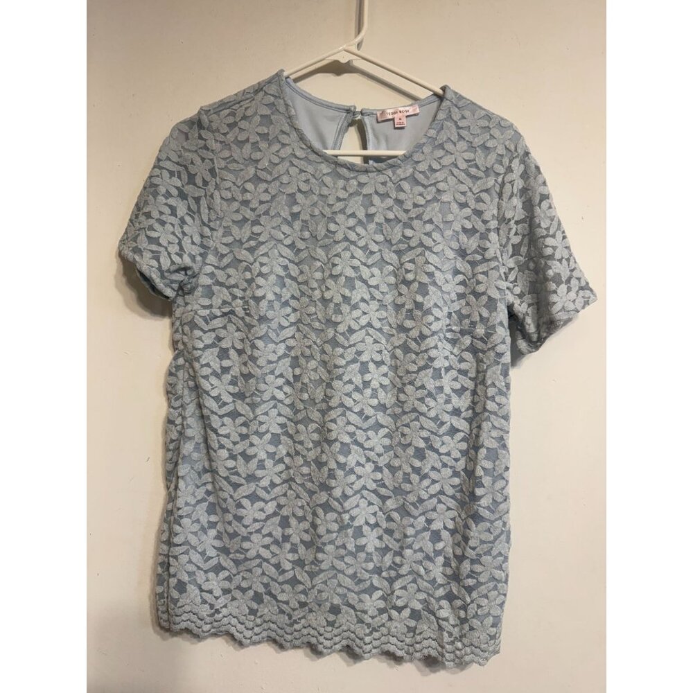 Teddi Rose Floral Lace Short Sleeve Blouse NWT